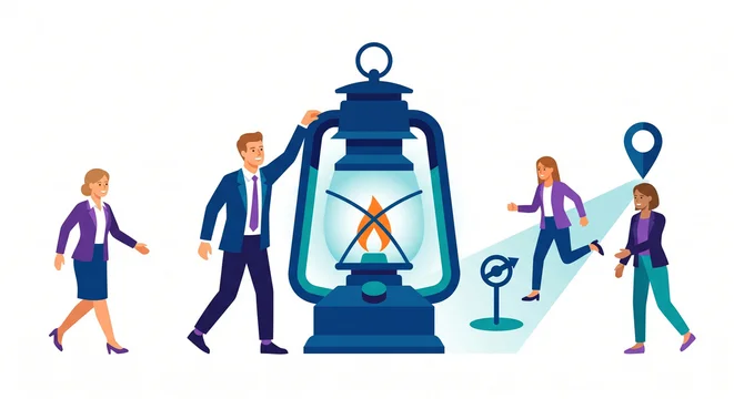 Business Guidance and Direction Finding Illustration