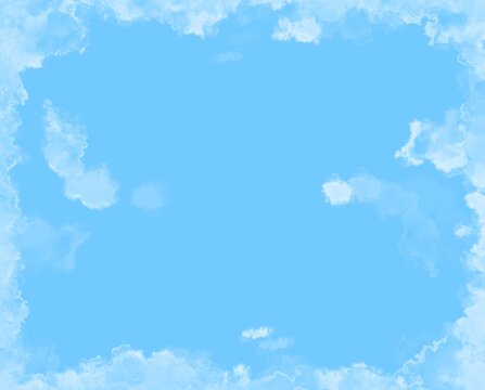 blue sky and clouds paiting style background
