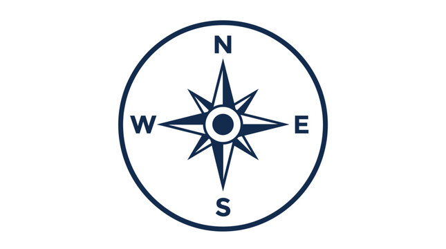 Nautical compass design featuring cardinal directions, ideal for navigation and travel themes