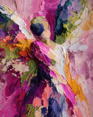 Naklejka premium Thick oil-style impasto portrait of a celestial figure.