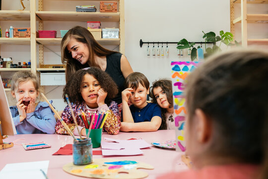 Kids at Art Class Portrait