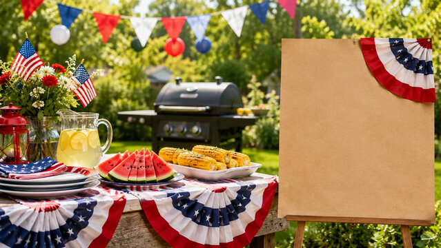 Patriotic Backyard Barbecue Campaign Poster Background