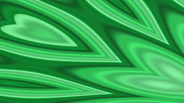 Green kaleidoscope pattern radiating flower petals