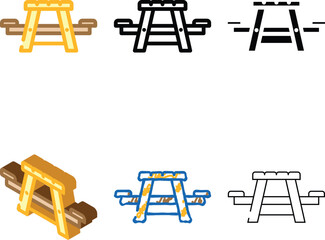 Obraz premium picnic table outdoor furniture variants color icon vector. picnic table outdoor furniture sign. isolated symbol illustration