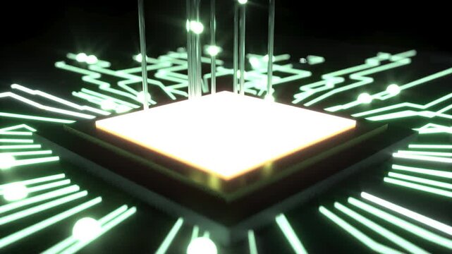 CPU GPU processor chip computer bg able to loop endless 4k