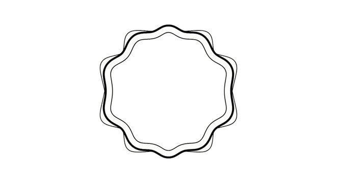Scalloped circular frame border outline element