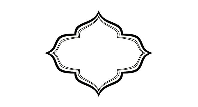 Decorative islamic style frame border outline