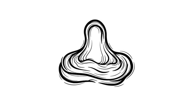 Abstract organic nested line art composition
