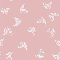 Naklejka premium elf wing line seamless pattern elf wing thin line illustration
