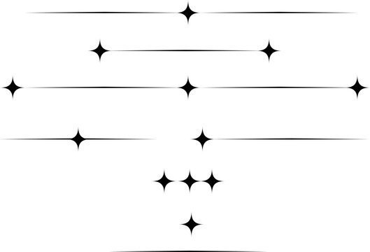 Minimalist sparkle line dividers decorative text separators set vector asset.