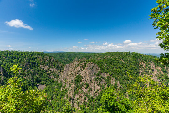 Blick vom Hexentanzplatz im Harz, Deutschland