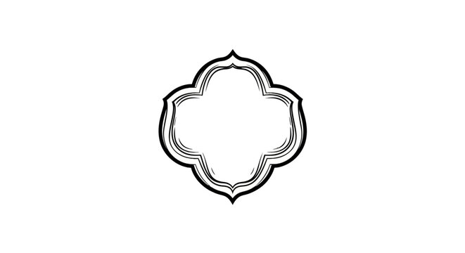 Minimalist quatrefoil frame with clean black outlines
