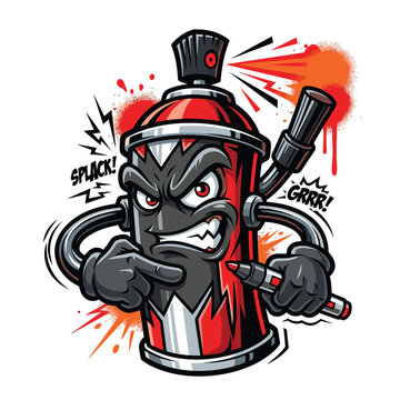 cartoon spray paint vector image untuk kaos | cartoon spray paint vector image for t-shirt