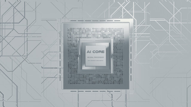 High-tech processor design in AI environment with circuit background