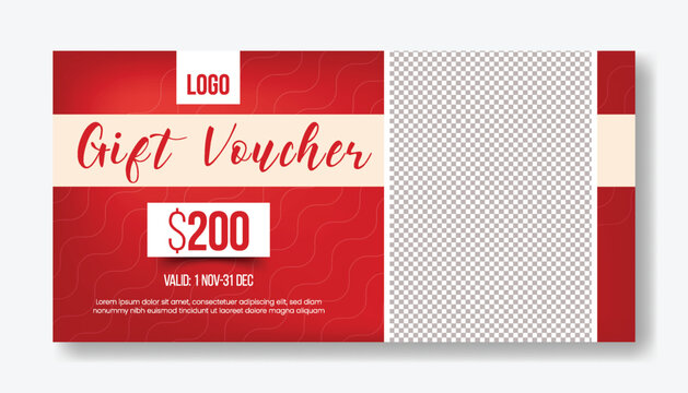 Modern Gift Voucher giveaway gift card, discount coupon template for fashion sale offer promotional horizontal banner ad design, social media thumbnail cover, header design