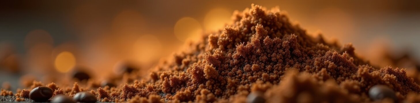 Close-up of lion's mane mushroom coffee blend, superfood, reishi