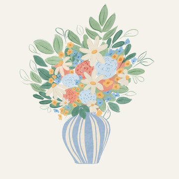 Large bouquet of flowers in a vase