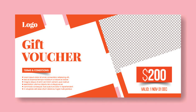 Modern Gift Voucher giveaway gift card, discount coupon template for fashion sale offer promotional horizontal banner ad design, social media thumbnail cover, header design