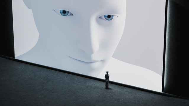 Humanoid robot faces. The future of AI technology