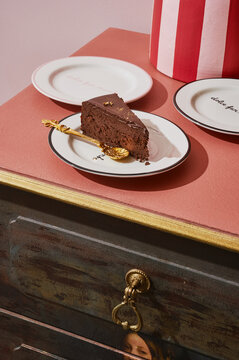 Chocolate cake slice