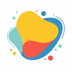 Fototapeta premium Abstract Fluid Shape with Colorful Blobs and Dots