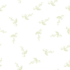 Obraz premium flamingo bird glyph vector seamless pattern. flamingo bird signthin illustration