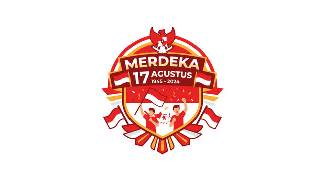 Merdeka 17 Agustus Indonesia Independence Day emblem.