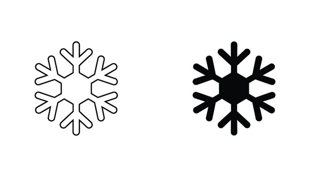 Black and white snowflake icons