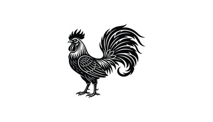 Black rooster standing illustration © MOHAMMAD ALI