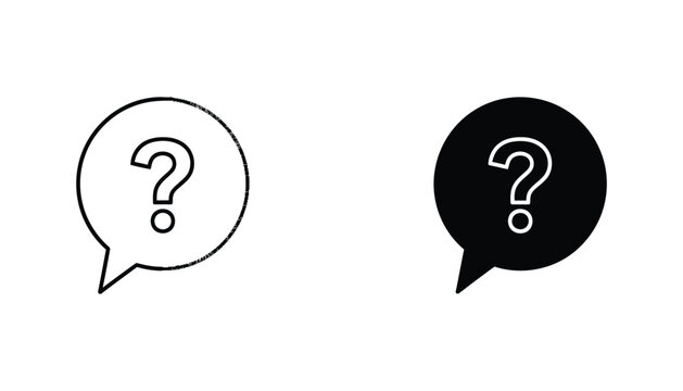 Question mark speech bubbles black and white