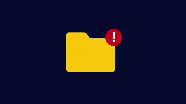 Folder Icon Animation with Red Warning Alert Sign