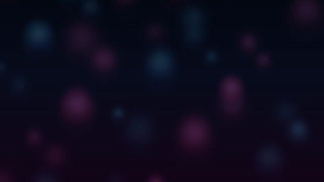 Soft purple and blue bokeh lights drifting on a dark background