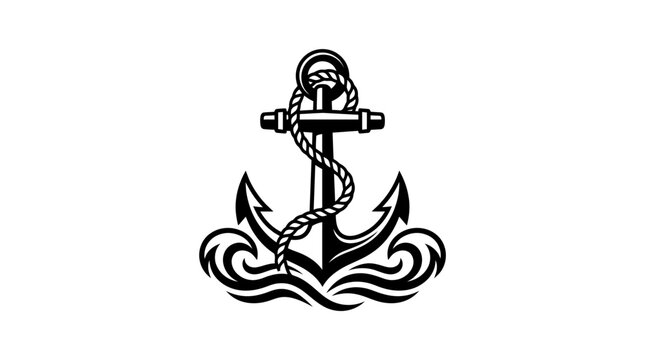 Black and white anchor symbol.