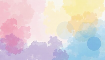 Fototapeta premium Pastel colorful abstract background with clouds and circles high quality stock photo