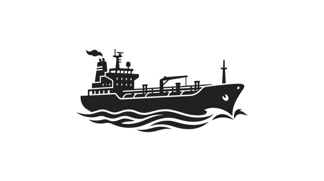 Large Cargo Ship Sailing Ocean.