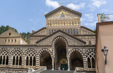 Fototapeta premium Amalfi, Italy - stairs of Amalfi Cathedral - Duomo di Sant'Andrea
