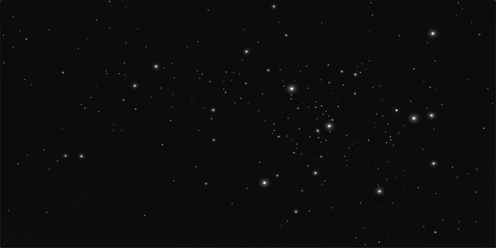 A vast expanse of the night sky filled with countless twinkling stars and a prominent star cluster, inviting wonder and exploration of the cosmos. for ui, web, art, design, background, etc.