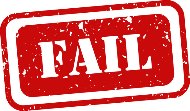 Red rubber stamp with the word 'fail' isolated on a white background conceptual business illustration