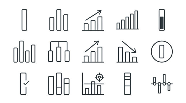 Abstract chart icons statistical graphic elements for business presentations