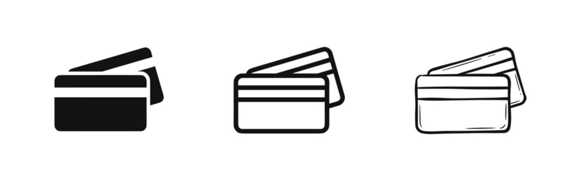 Credit Card Icon Set. Payment Method Vector Symbols for Financial Transactions.