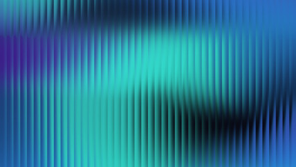 Fototapeta premium Abstract ribbed glass background in blue and cyan gradient tones with vertical wave texture and glossy light reflection, perfect for modern tech design, minimal visuals or digital surface presentation