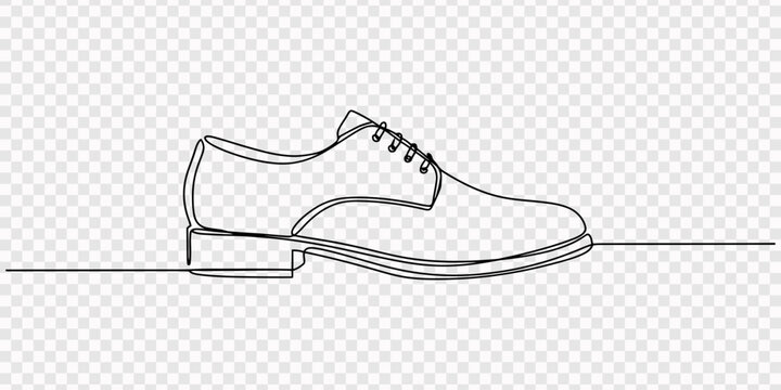 Continuous single - line drawing of safety work shoes, sneaker   continuous one line drawing, Continuous one line drawing of sneakers vector, Shoes continuous one line drawing. Sports shoes in a line