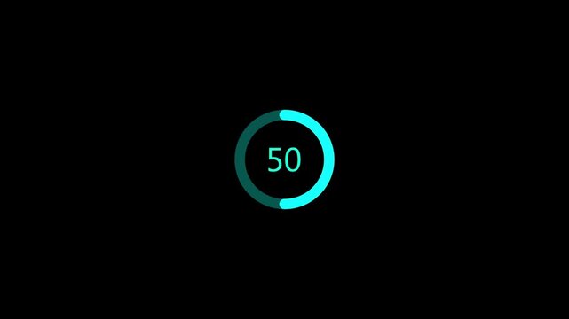 Science Loading white Circle Ring on black background. 100 in the loading ring. Loading Transfer Download Animation from zero to one hundred percent. Circle .4 k video