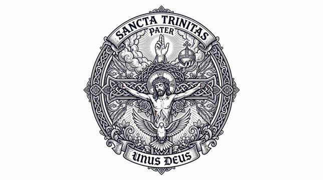 Sancta Trinitas Pater Unus Deus Christian Trinity Symbol