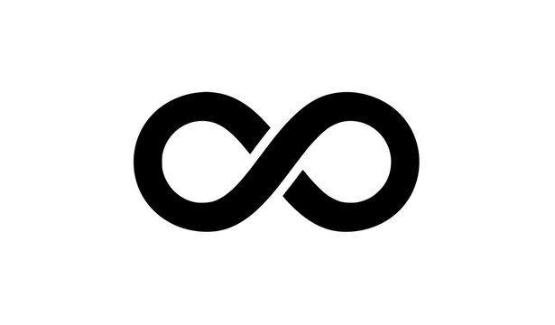 Infinite Loop Black Silhouette Vector Icon