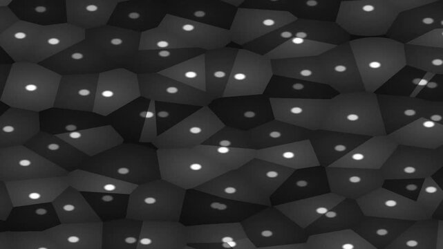 Dark geometric pattern with glowing dots