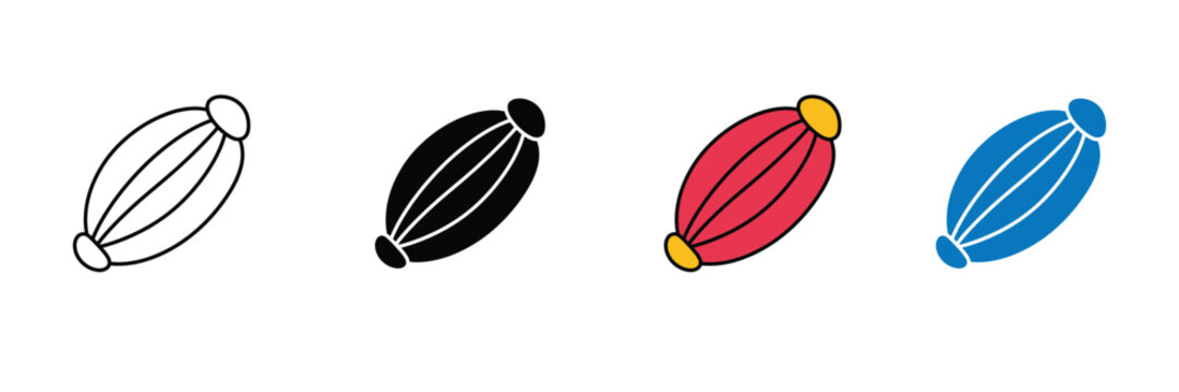 Punching bag icon set, boxing speed bag training gear icon, martial arts workout fitness combat sport symbol vector illustration