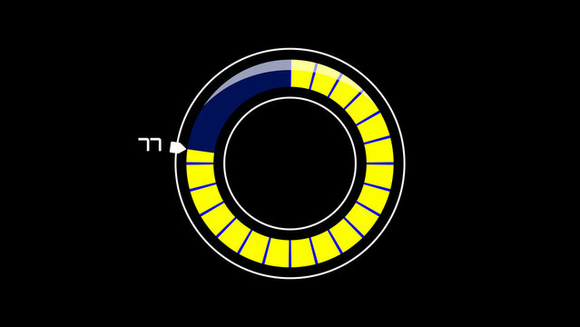 Circular data visualization showing countdown progress ring