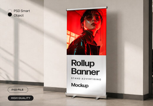 Rollup Banner Stand Advertising Mockup
