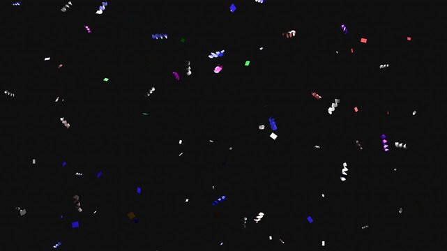 10 seconds shiny spiral square  confetti falling rotating spinning black  animation alpha channel transparent background screensaver motion graphics HD-video 